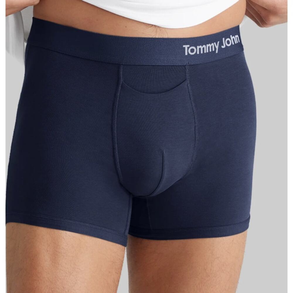 New Tommy John Supima Cool Cotton 4" Boxer‎ Briefs, Navy Size Small